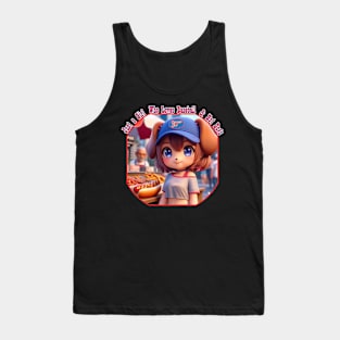 Girl Loves Baseball & Hot Dogs Tank Top